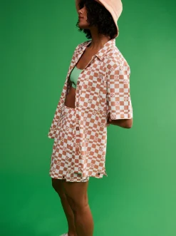 Aloha Sunset Check - Kurzarmliges Hemd Fur Frauen><noscript><img width=