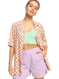 Aloha Sunset Check - Kurzarmliges Hemd Fur Frauen><noscript><img width=