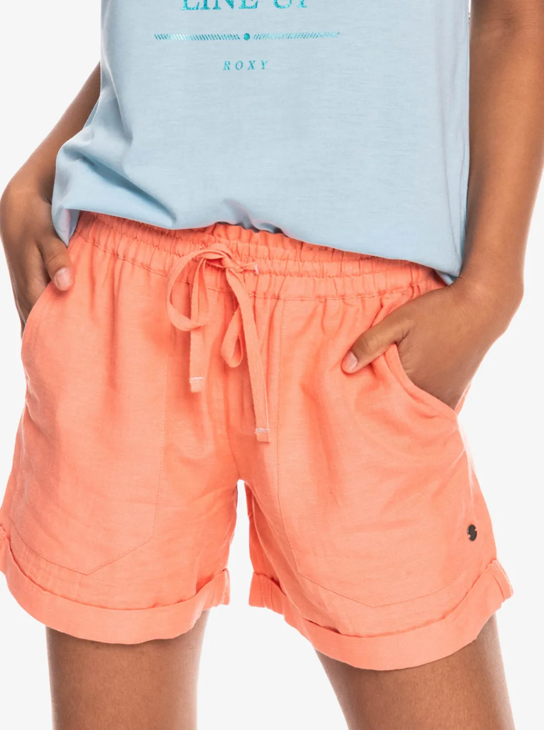 Another Kiss - Leinen Shorts Fur Frauen>Roxy Store