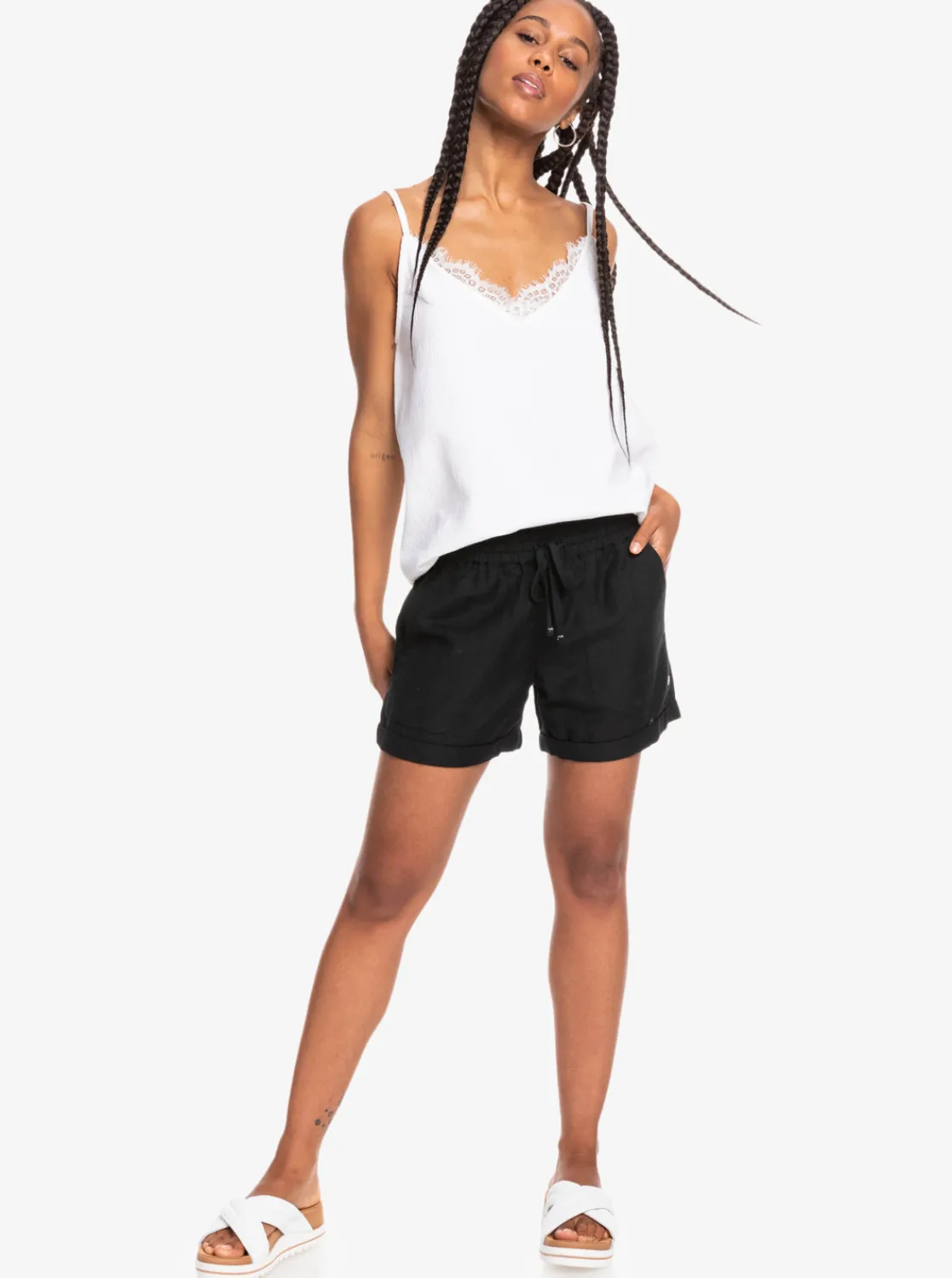 Another Kiss - Leinen Shorts Fur Frauen>Roxy Fashion